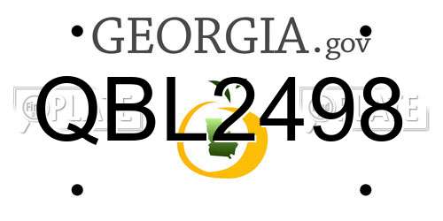 QBL2498 Georgia License Plate