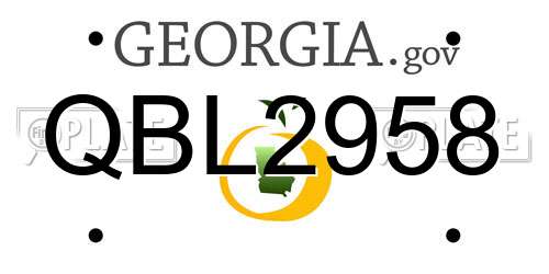 QBL2958 Georgia License Plate