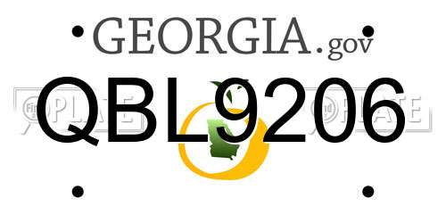 QBL9206 Georgia License Plate