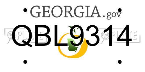 QBL9314 Georgia License Plate