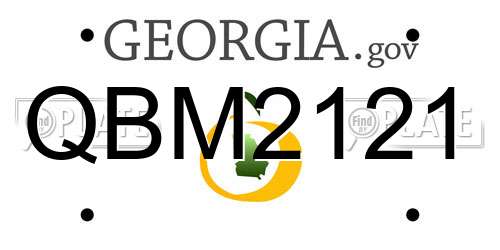 QBM2121 Georgia License Plate