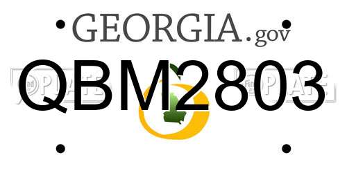 QBM2803 Georgia License Plate