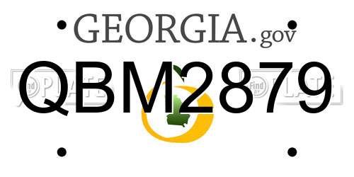 QBM2879 Georgia License Plate