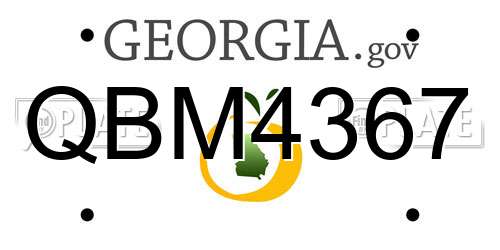 QBM4367 Georgia License Plate