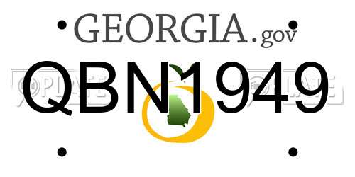 QBN1949 Georgia License Plate