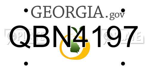 QBN4197 Georgia License Plate