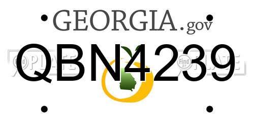 QBN4239 Georgia License Plate