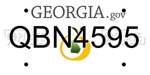 QBN4595 Georgia License Plate