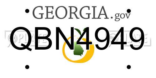 QBN4949 Georgia License Plate