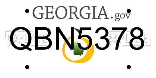 QBN5378 Georgia License Plate