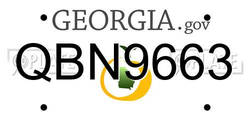 QBN9663 Georgia License Plate