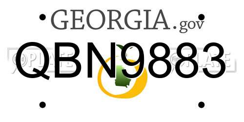QBN9883 Georgia License Plate