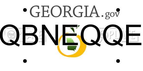 QBNEQQE Georgia License Plate