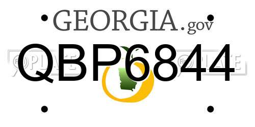 QBP6844 Georgia License Plate