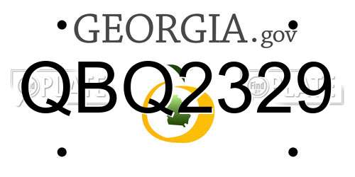 QBQ2329 Georgia License Plate