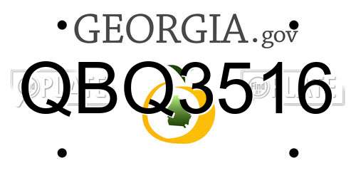QBQ3516 Georgia License Plate