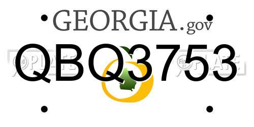 QBQ3753 Georgia License Plate