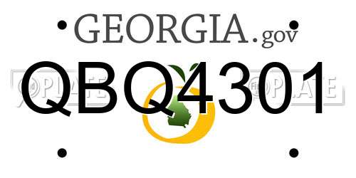 QBQ4301 Georgia License Plate
