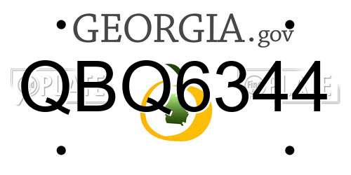 QBQ6344 Georgia License Plate