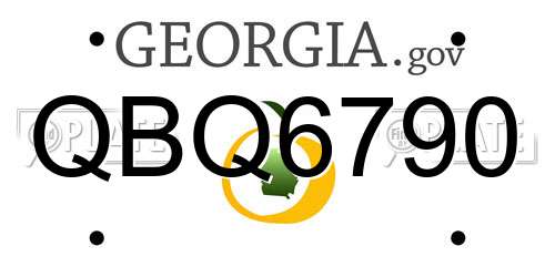QBQ6790 Georgia License Plate
