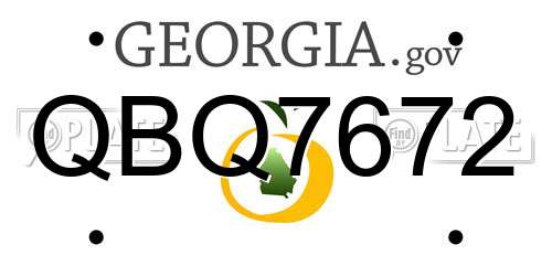 QBQ7672 Georgia License Plate