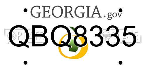 QBQ8335 Georgia License Plate