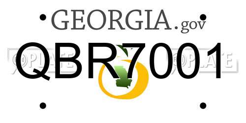 QBR7001 Georgia License Plate