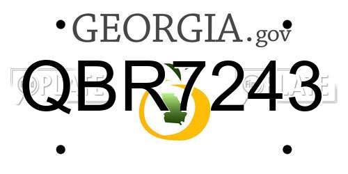 QBR7243 Georgia License Plate