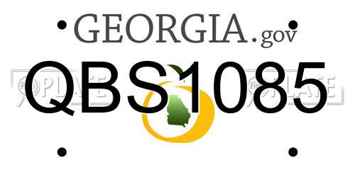 QBS1085 Georgia License Plate