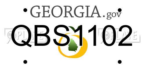 QBS1102 Georgia License Plate