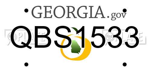 QBS1533 Georgia License Plate