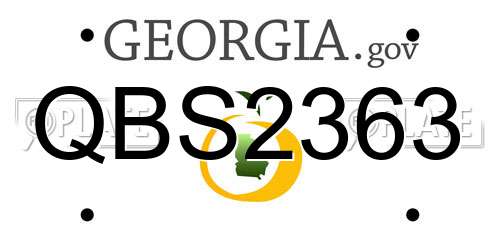 QBS2363 Georgia License Plate