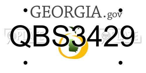 QBS3429 Georgia License Plate