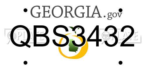 QBS3432 Georgia License Plate