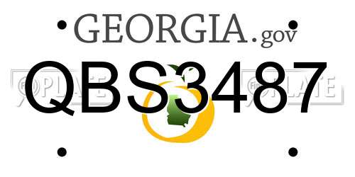 QBS3487 Georgia License Plate