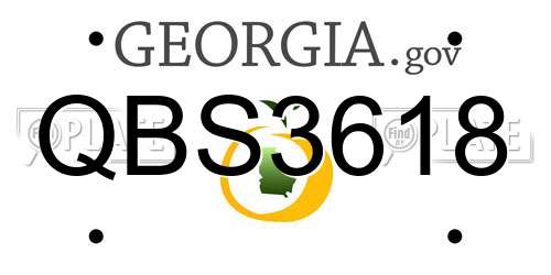 QBS3618 Georgia License Plate