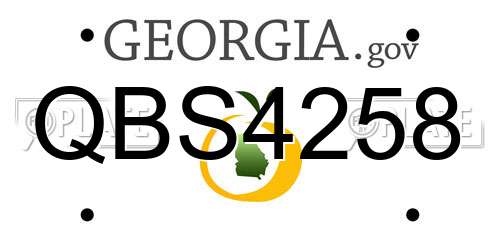 QBS4258 Georgia License Plate