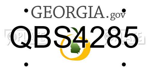 QBS4285 Georgia License Plate