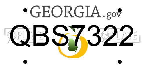 QBS7322 Georgia License Plate