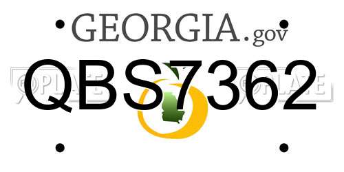 QBS7362 Georgia License Plate