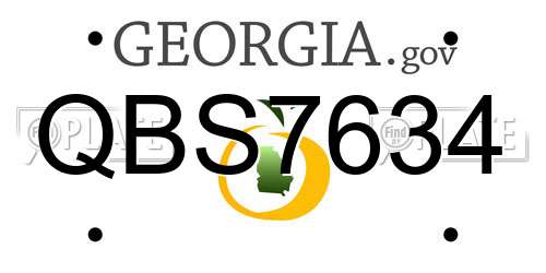 QBS7634 Georgia License Plate