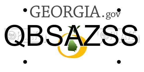 QBSAZSS Georgia License Plate