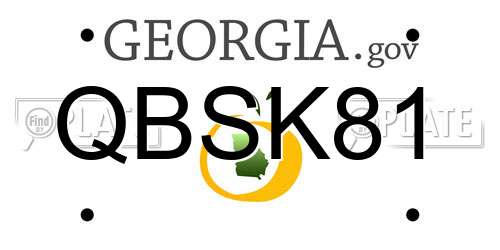 QBSK81 Georgia License Plate