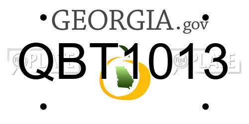 QBT1013 Georgia License Plate