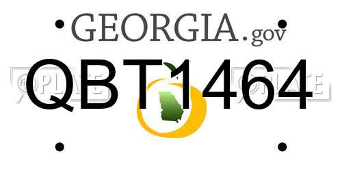 QBT1464 Georgia License Plate