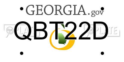 QBT22D Georgia License Plate