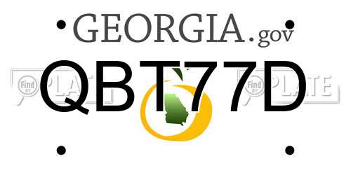 QBT77D Georgia License Plate