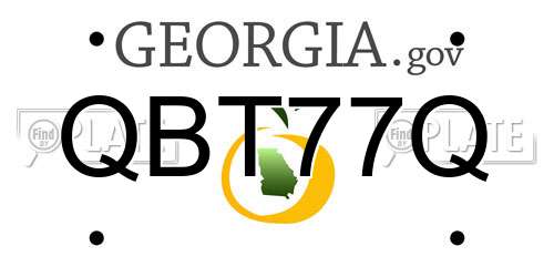 QBT77Q Georgia License Plate