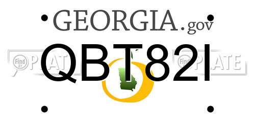 QBT82I Georgia License Plate