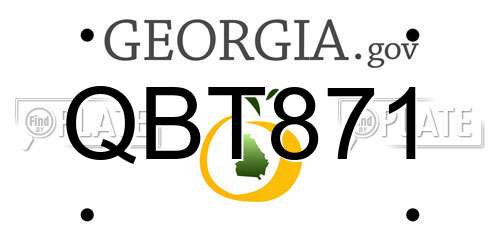 QBT871 Georgia License Plate